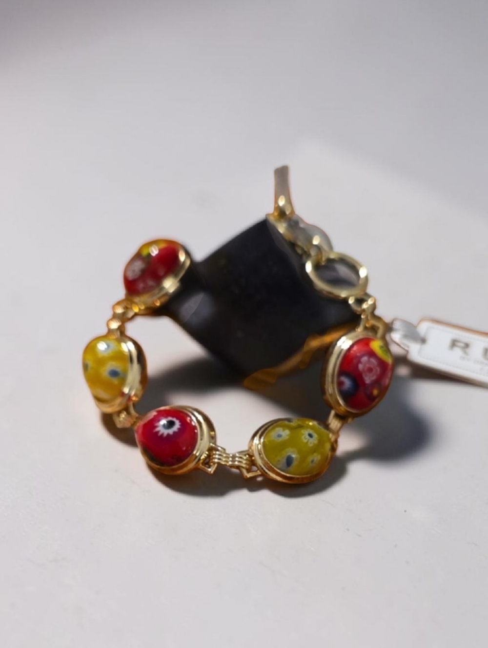 Nwt RUSH Gold Colorful Floral Bracelet